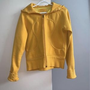 Yellow Lululemon scuba zip up sweater